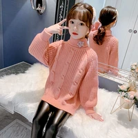 girls high neck sweater foreign style childrens pullover bottomed shirt middle and large childrens clothing girls top