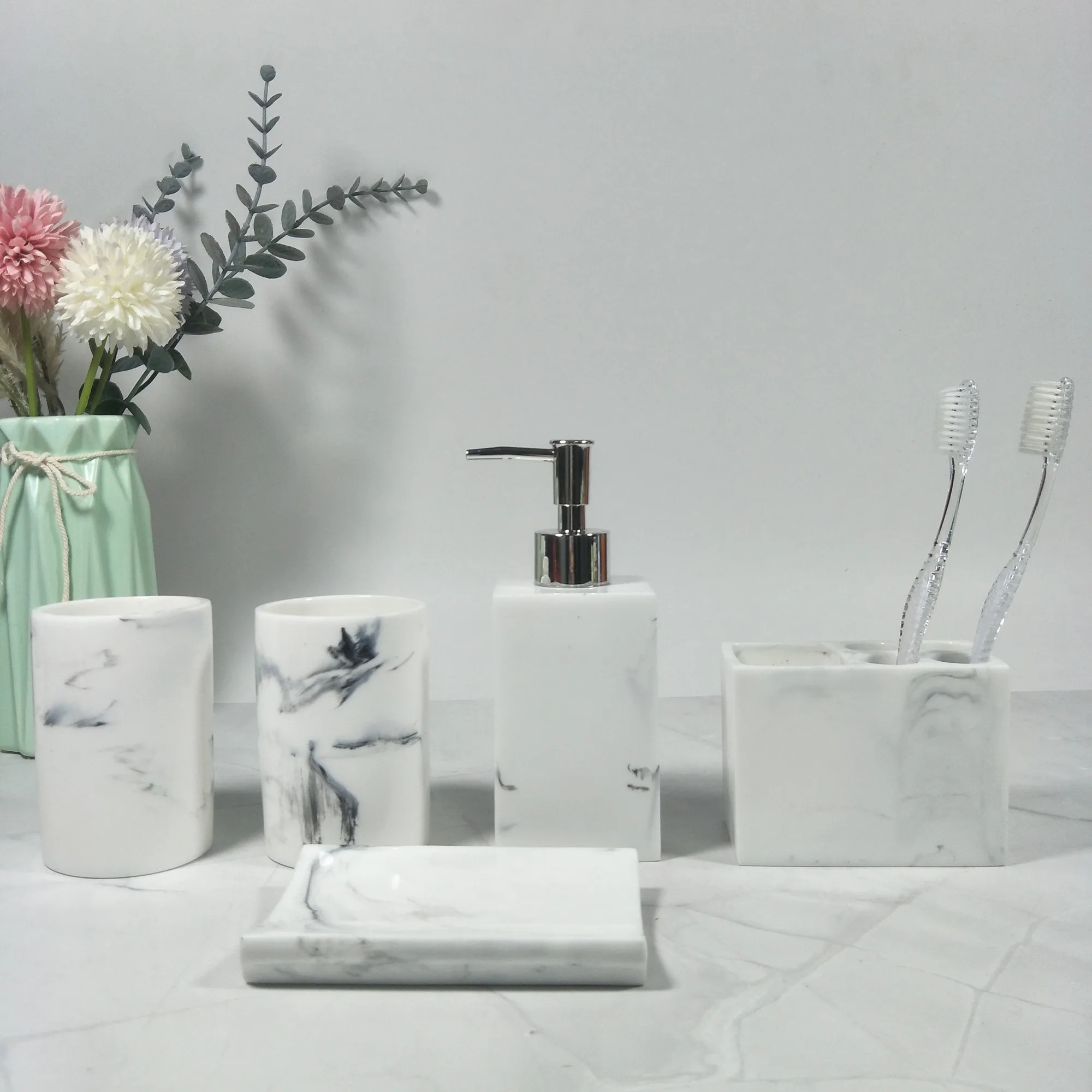 Набор аксессуаров для ванной комнаты дозатор мыла хлопковая банка чашка