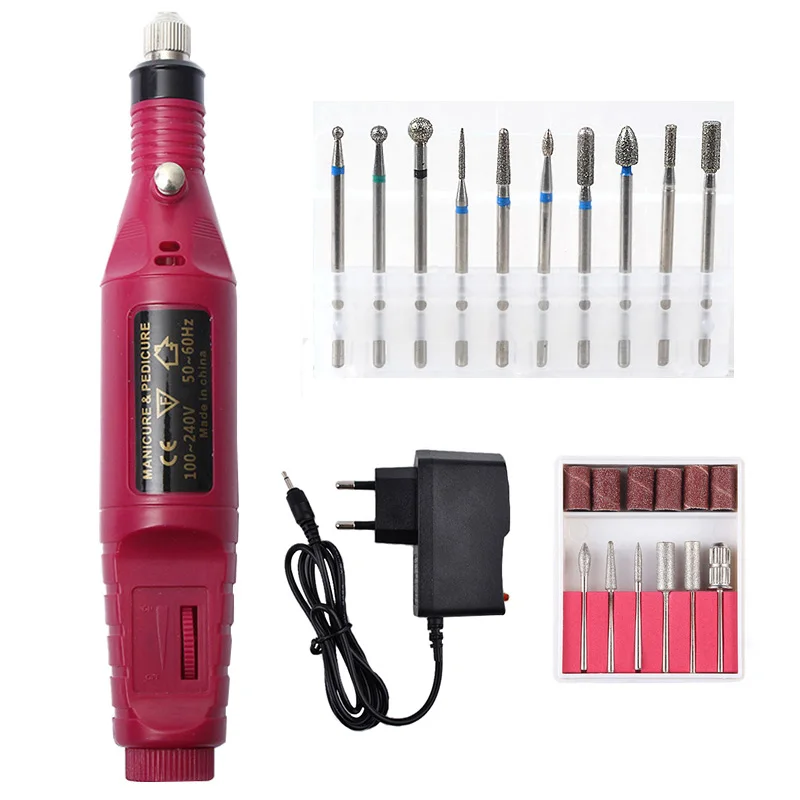 Портативная электрическая машинка для маникюра фреза пилка ногтей акриловые