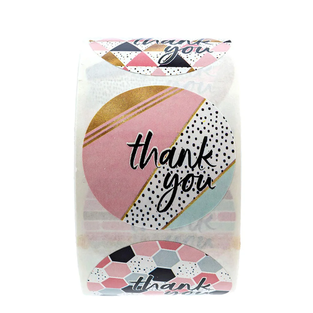 

Stickers Sticker You Thank Gift Labels Label Party Adhesive Graduation Wedding Roll Decor Round Decorative Sealing Candy Bag