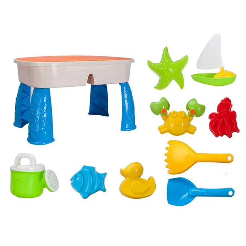 

Hot 10pcs Creative Baby Summer Sand And Water Table Box Baby Kids Children Outdoor Beach Waterwheel Toys Family Play Set