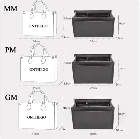 Органайзер для onthego сумка-вставка из фетровой ткани сумка макияжа формирователь