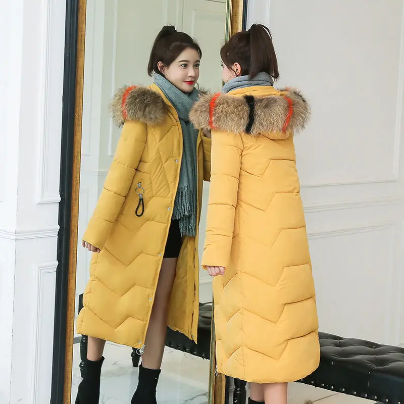 Пуховик женский зимний 2022, женский пуховик большого размера, женский длинный пуховик, зимнее длинное пуховое пальто, пуховое пальто для женщин