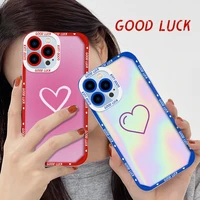 love heart phone case for iphone 13 12 11 pro max mini x xr xs max 7 8 plus se 2020 transparent soft shockproof protection cover