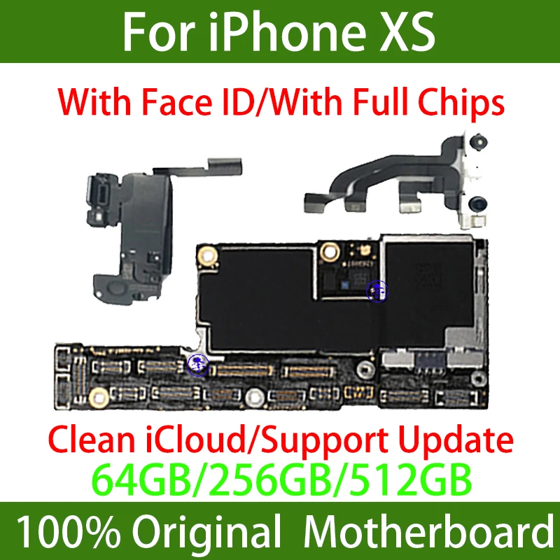 

Оригинальная материнская плата для iphone xs материнская плата с/без Face ID Бесплатный ICloud 64 Гб 256 ГБ 512 ГБ разблокированная основная логическая пл...