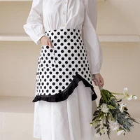 new apron home kitchen baking half apron cotton polka dot print lace skirt apron simple style kitchen supplies boutique