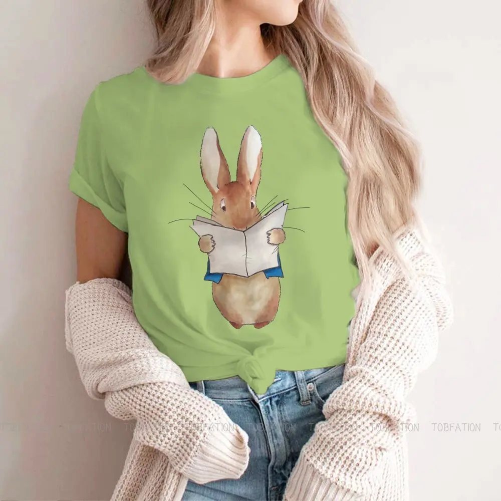 

Ink Classic Round Collar TShirt Bunny Rabbit Cute Animal Docile Fabric Basic T Shirt Woman Tops New Design Oversized Big Sale