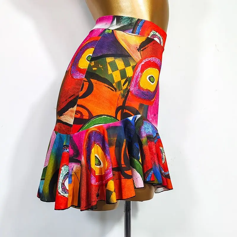 Новая групповая юбка для латиноамериканских танцев танцевальная одежда шорты