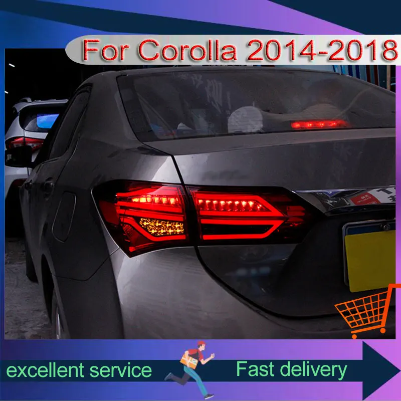 Стайлинг автомобиля Toyota 2014-2017 Corolla обновленный задний фонарь DRL светодиодный