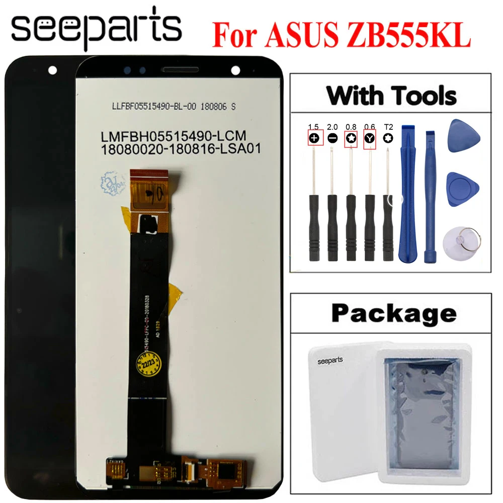 ЖК-дисплей 5,5 дюйма для ASUS Zenfone Max M1 ZB555KL, сенсорный экран с дигитайзером в сборе, сменный экран для Asus ZB555KL LCD X00PD