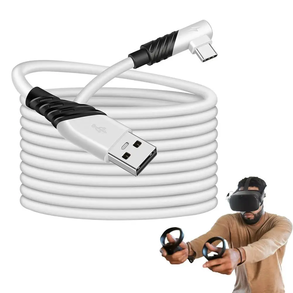 

Link Cable Elbow 90 Degrees 5 Meters Usb3.0 Computer Connection Data Cable Compatible For Oculus Quest2 Vr Helmet