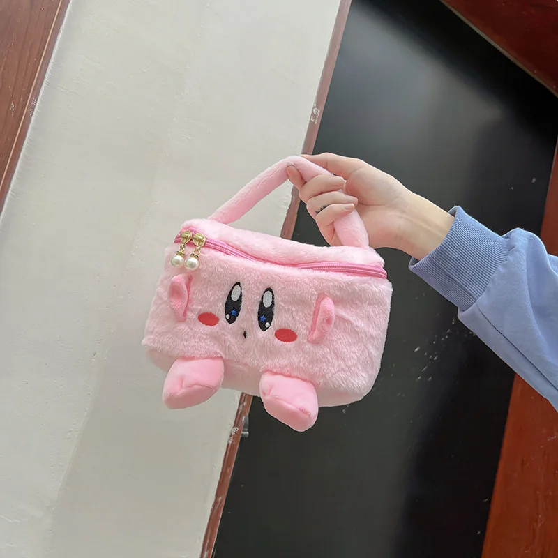 

Kawaii Kuromi Melody Star Kirby Sanrio Детская плюшевая мультяшная ручная сумка для хранения, большая емкость, портативная косметичка, подарок