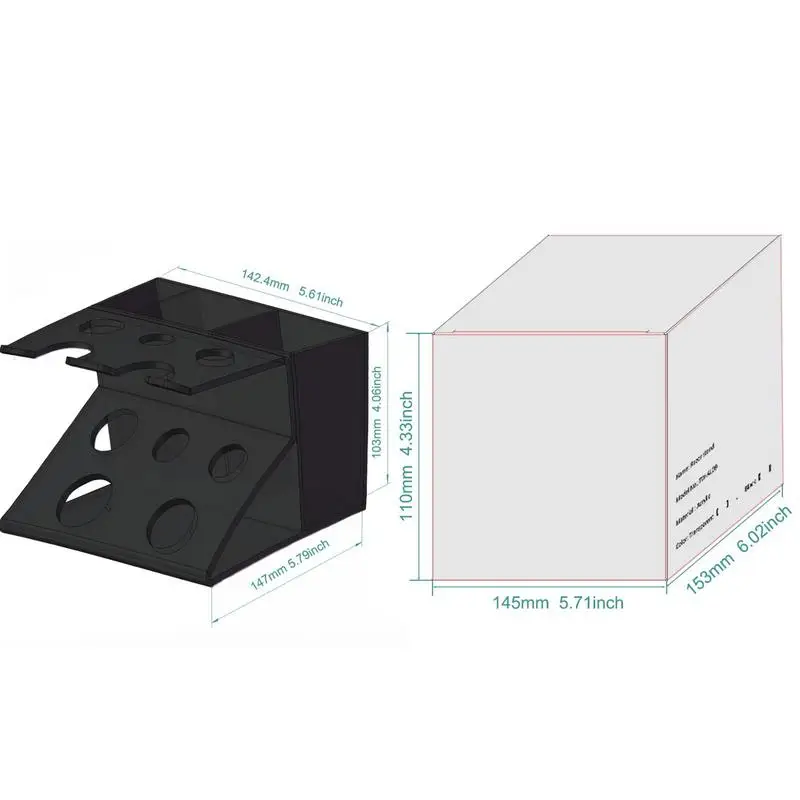 Подставка для кистей бритья настольный прозрачный органайзер бритвенных щеток с