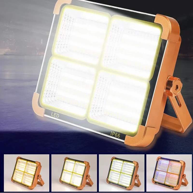 Купи Rechargeable Solar Flood Light Outdoor Lights Portable LED Reflector Spotlight Rechargeable Projector Floodlight Camping Lamp за 981 рублей в магазине AliExpress