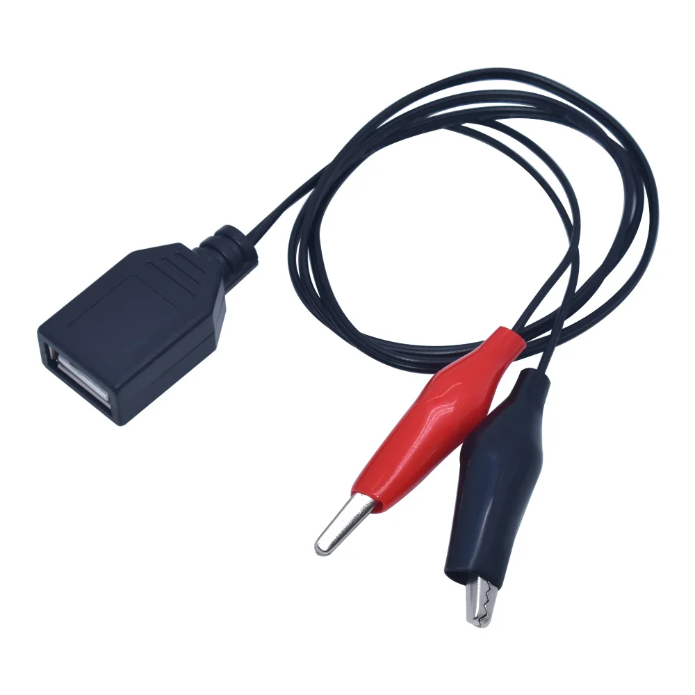 Зажим крокодил 60 см переходник с USB папа и мама Электрический зажим источник