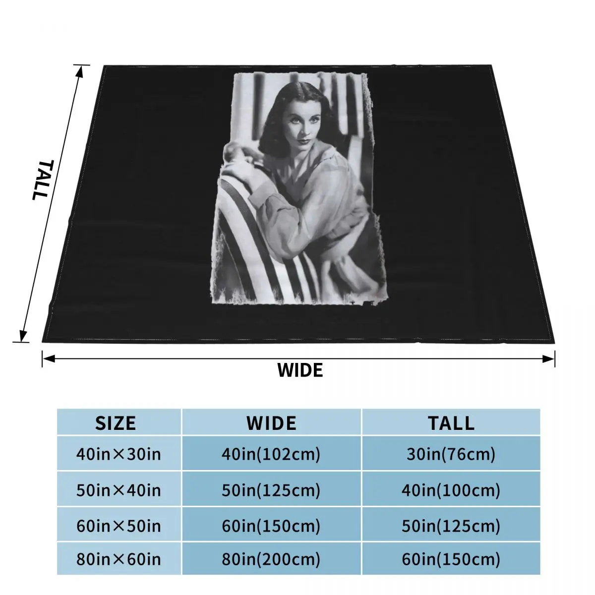 Vivien Leigh Homme Blanc Col Rond больше размеров отпуск детское забавное модное милое одеяло с