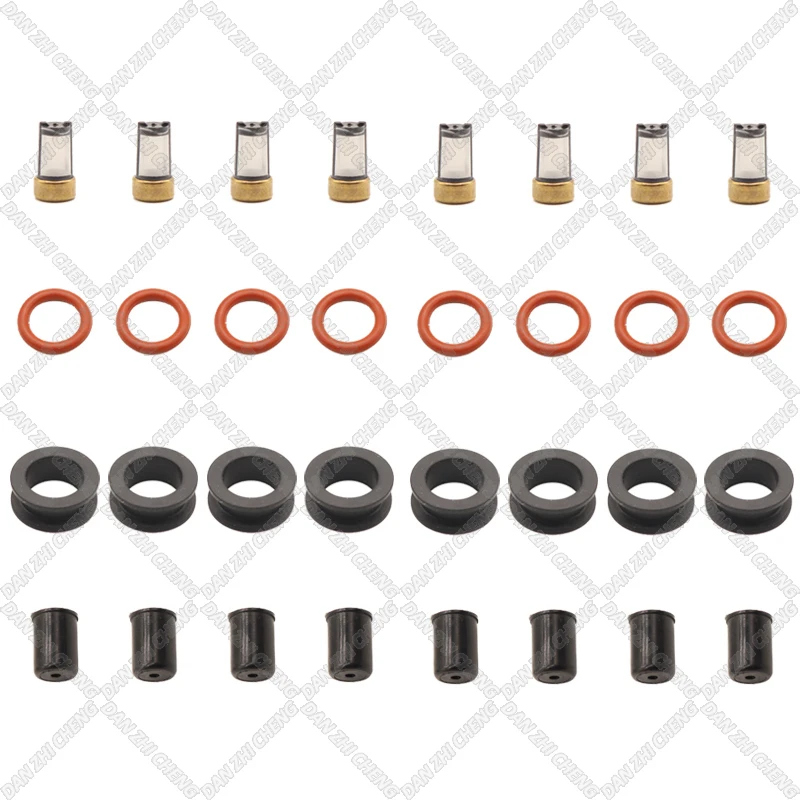 

8 SET For DODGE MITSUBISHI PLYMOUTH Fuel Injector Service Repair Kit Filters Orings Seals Grommets for 195500-2080 INP-051 FJ128