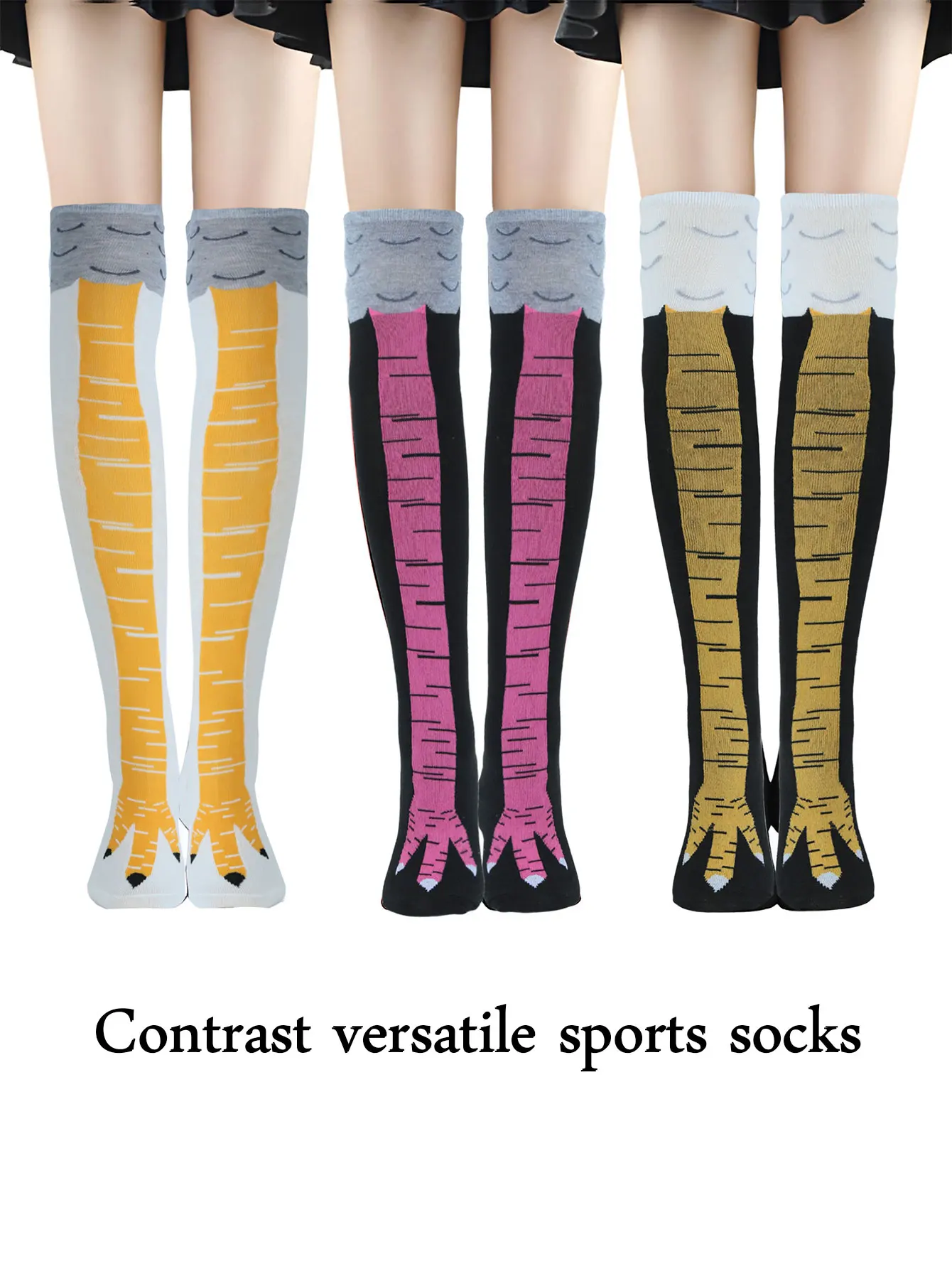 2 пары женских носков с куриными лапками забавные гольфы носки до середины икры