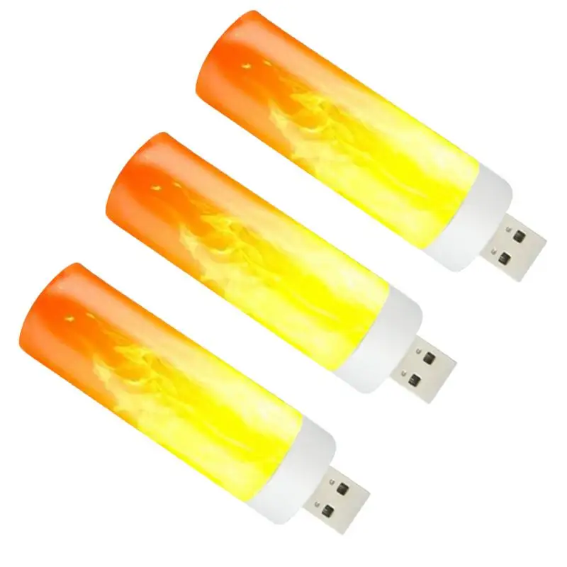 

LED Flame Effect Light Bulbs LED Flame Bulb USB Rechargeable LED Flame Light Fireplace Lights For Room Party Bar Decor Fire-like