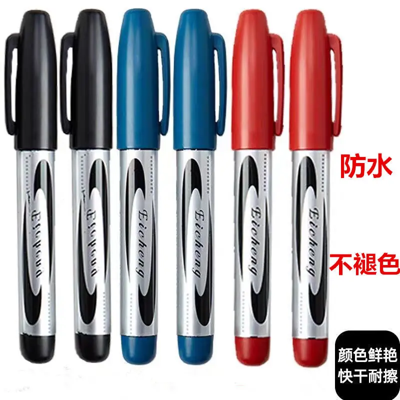 

6 шт./партия Перманентная маркерная ручка, тонкие водостойкие чернила, тонкий перо, необработанный перо, черные, синие, красные чернила, 1,5 мм,...