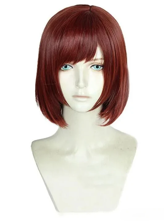 Парик для косплея Kingdom Hearts III Kairi из коротких красно-коричневых волос + шапочка