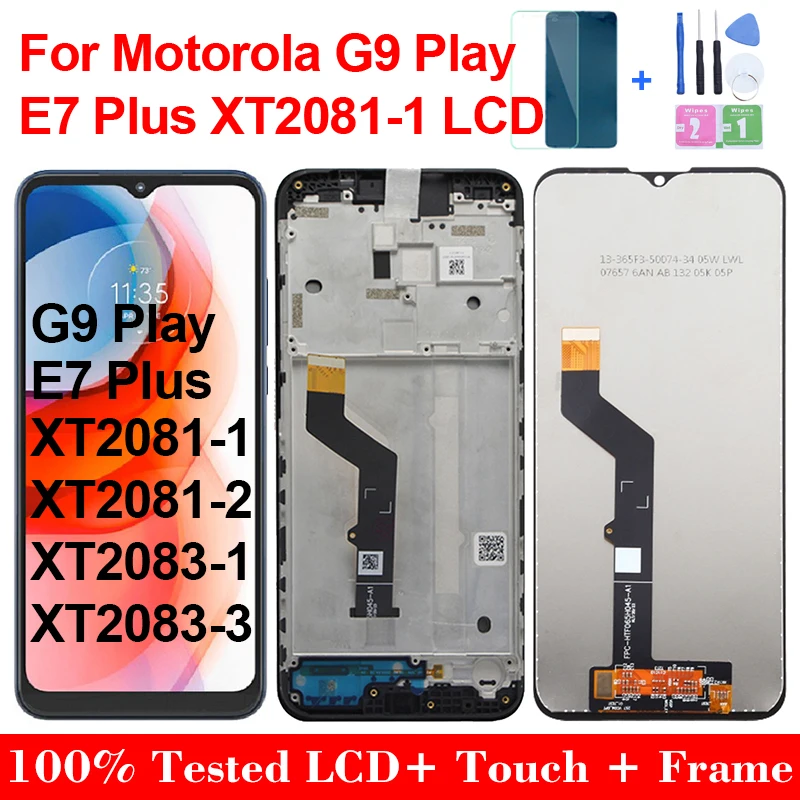 

Original For Motorola Moto G9 Play Lcd Display XT2083 Pantalla with Frame Touch Panel Screen For Moto G9 Play E7 Plus XT2081 LCD