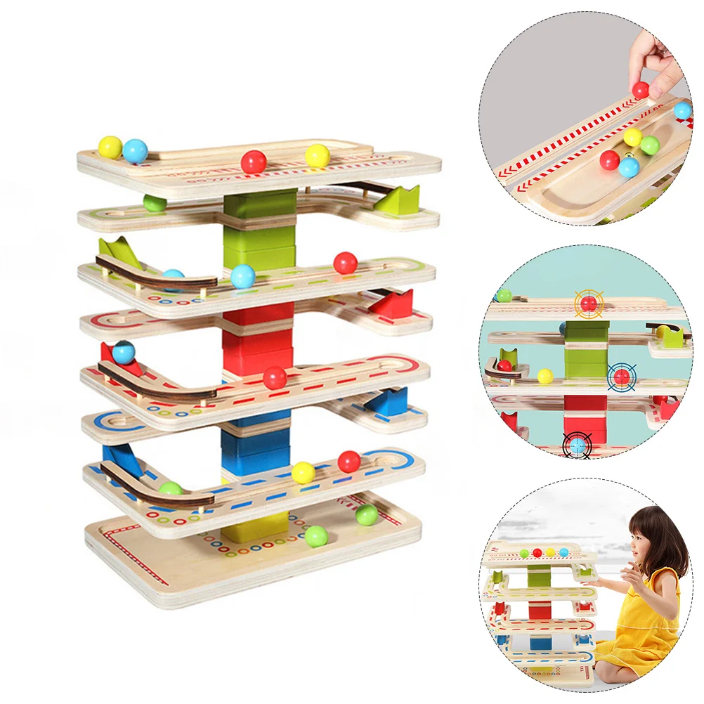 

Ball Maze Wood Plaything Creative Educational Toy Kids Toys Swirl Thicken Focus Training Wooden Baby Infants Running tower