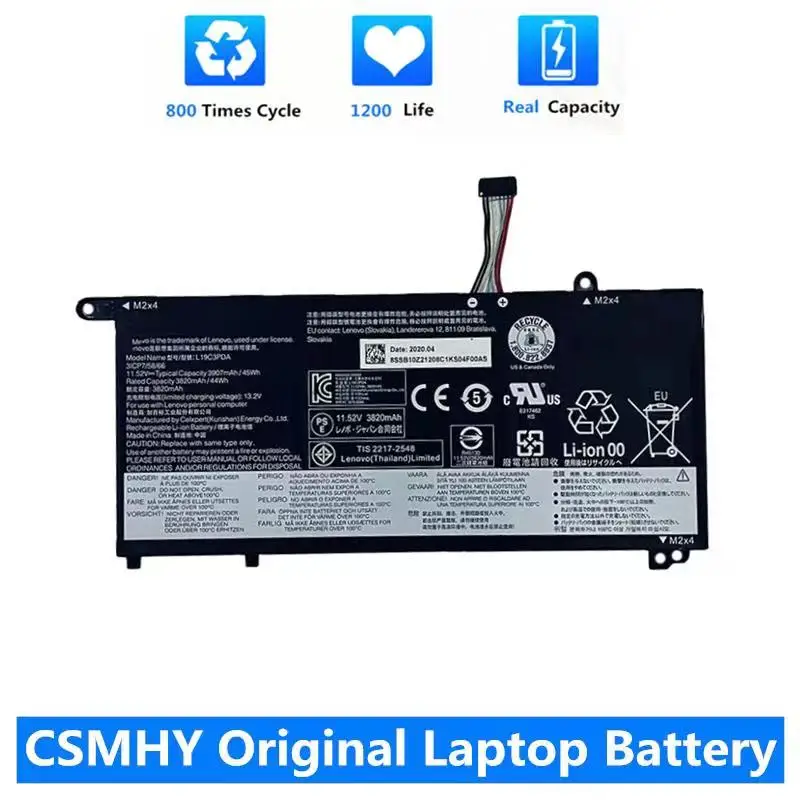 

CSMHY New L19D3PDA L19C3PDA L19L3PDA Laptop Battery For Lenovo K4E-ARE/ITL SB10Z21196 SB10Z2120811.52V 3907MAH