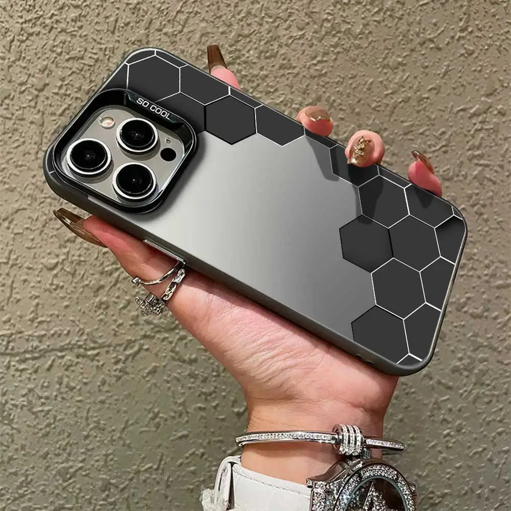 Чехол для iPhone 16 15 14 13 12 11 Pro Max Plus + X XS XR 7 8 SE 2020 2022 2023 Серебряный IMD чехол телефона