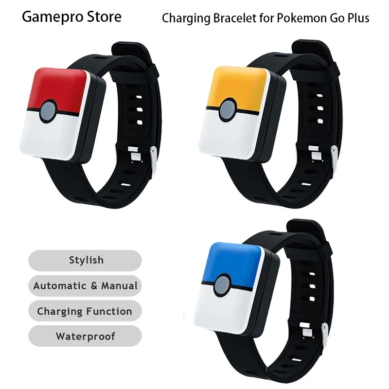 

NEW For Pokemon Go Plus Auto Catch For Pokemon Gaming Bracelet For Bluetooth Rechargeable Square Wristband For Android/IOS