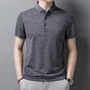 New Polo Shirt Men Summer Thin Breath Smart Casual Mens Polo Shirts with Short Sleeve Solid Color Anti-wrinkle Clothes 2