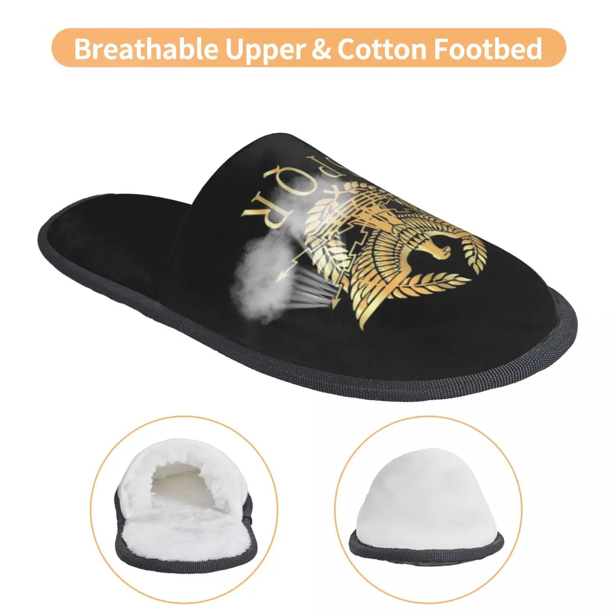 Винтажные золотые тапочки из пены с эффектом памяти и эмблемой римской империи