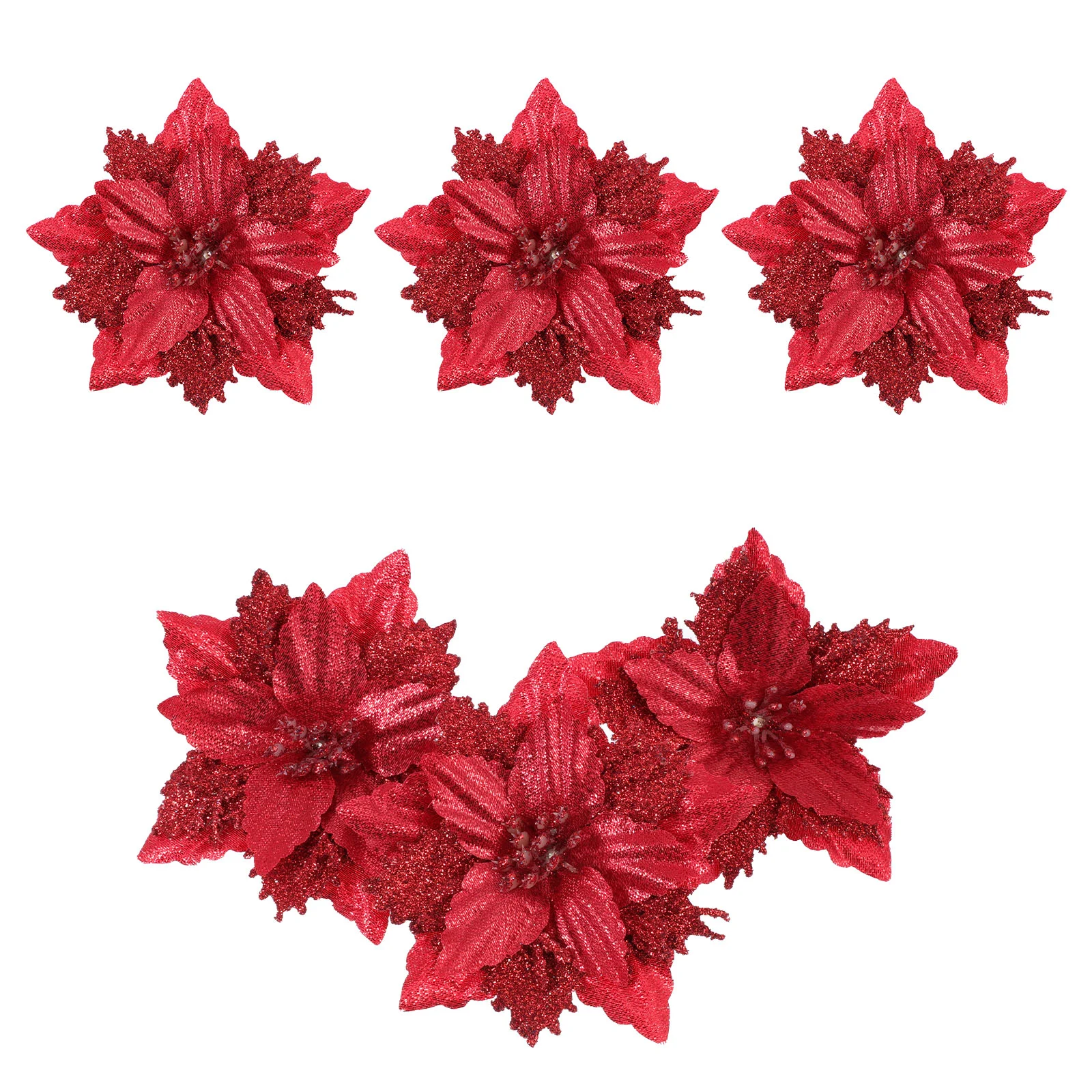 

Christmas Flowers Wreath Poinsettia Ornaments Flower Artificialtree Decoration Decor Glitter
