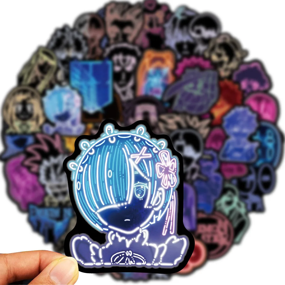 

10/30/50pcs Japanese Anime Neon Graffiti Trolley Case Notebook Guitar Skateboard Computer Backpack Decorative Waterproof Sticker