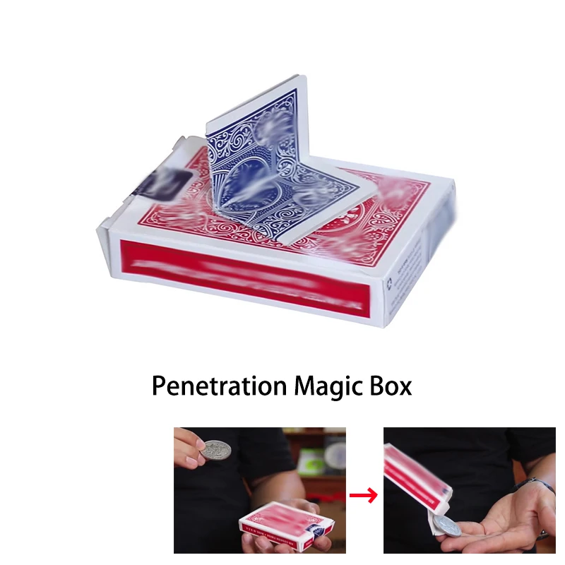 Any Small Item Thru Card Box Close up Magic Tricks Penetration Magic Tricks Illusions Card Magic Props Street Magic images - 1