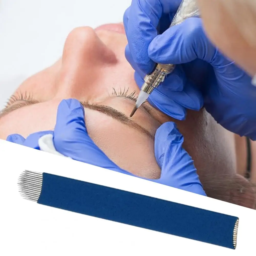 

50Pcs/Box Practical Beauty Tattoo Curved Needle Eyebrow Tattoo Tool Smooth Edge Tattooist Accessory