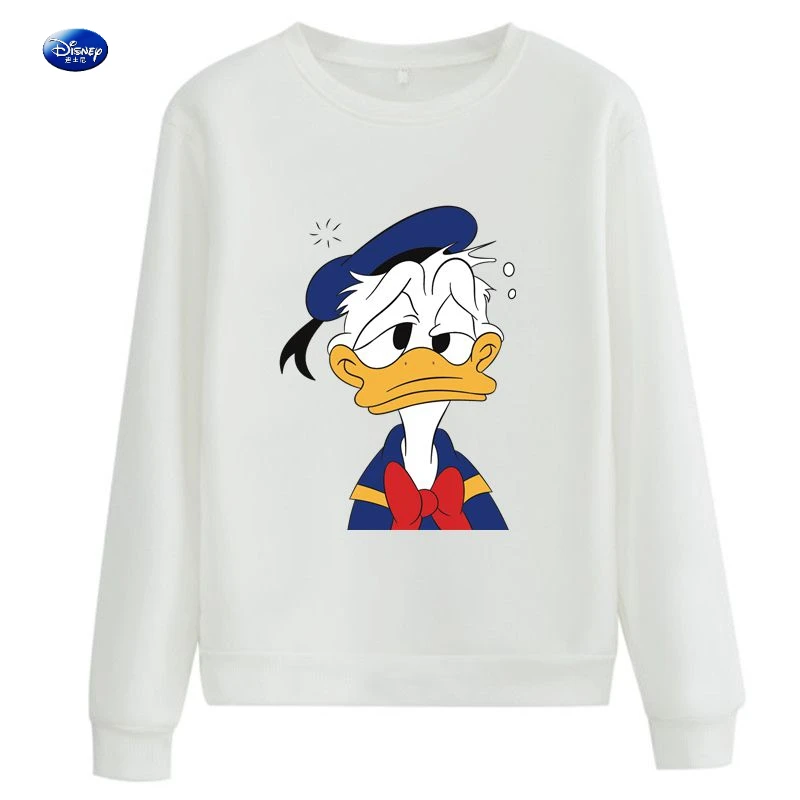 

Disney Anime Japanse Streetwear Donald Duck Autumn Winter Sweatshirts for Ladies LongSleeve White Black Oversize Hoodies Korean