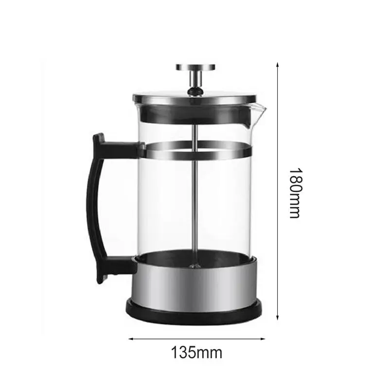 New Stainless Steel Glass Teapot French Coffee Tea Percolator Filter Press Plunger 350ml 600ml Manual Coffee Espresso Maker Pot images - 6