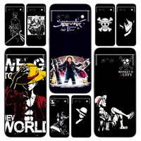 popular anime straw hat luffy phone case for google pixel 7 6 pro 6a 5a 5 4 4a xl 5g black silicone tpu cover