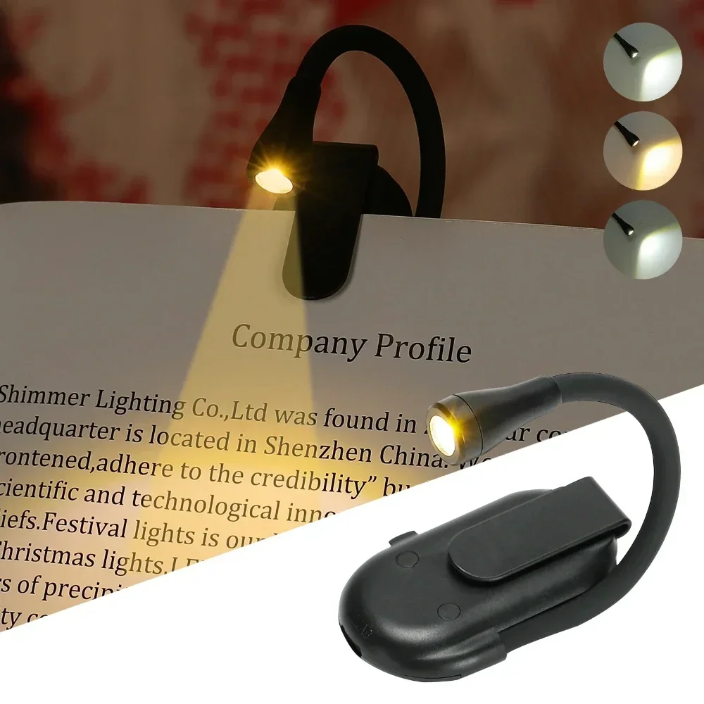 Мини-клип Настольная лампа USB Перезаряжаемая Портативная для чтения Защита глаз