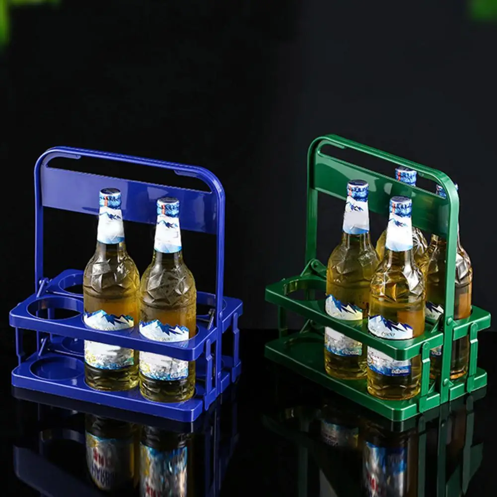 Держатель для напитков, складная винная полка с 6 отверстиями, с ручкой