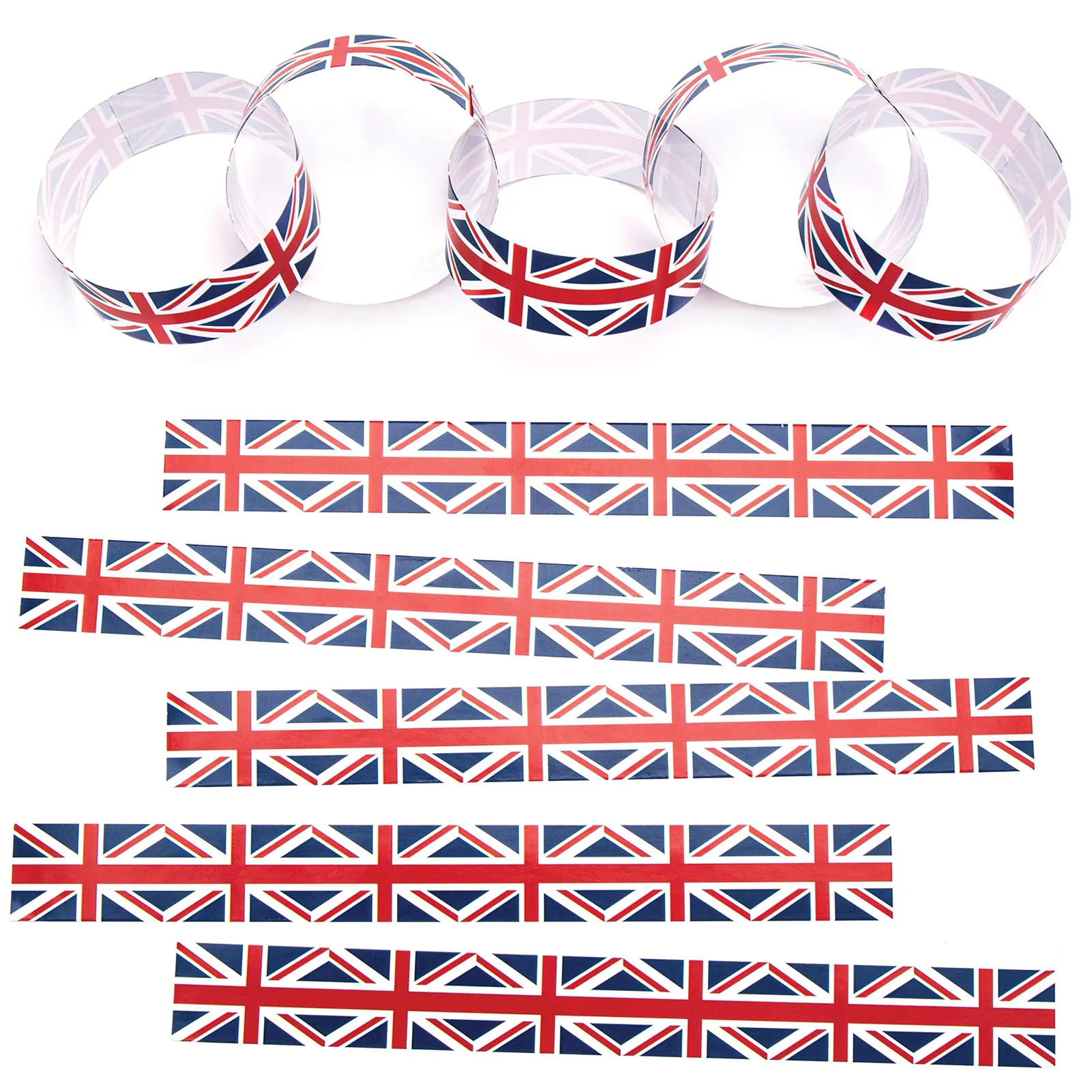 

Union Jack Paper Chains Union Jack Paper Chains Self Adhesive Make Your Own Queens Jubilee 2022 Party Decorations