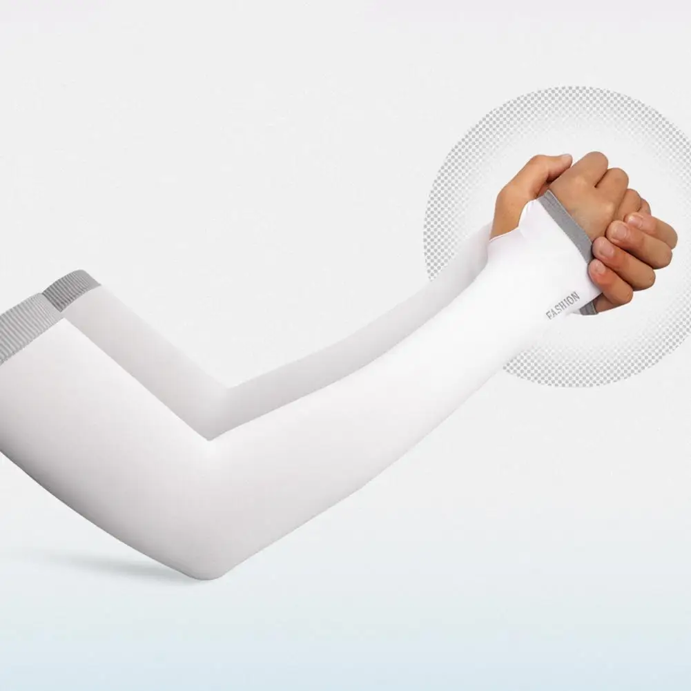 

1 Pair Cycling Sleeves Good Outdoor Unisex Solid Sunscreen Arm Sleeve Breathable Delicate Texture Arm Sleeves