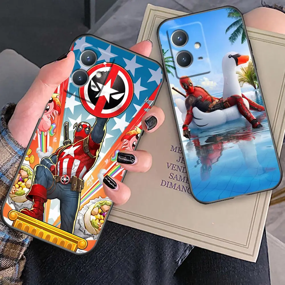 

Marvel Funny Deadpool Cartoon Case For Huawei P50E P50 P50Pocket P40 P30 P20 P10 Pro Plus Lite 2021 2020 2019 2018 Black Cover