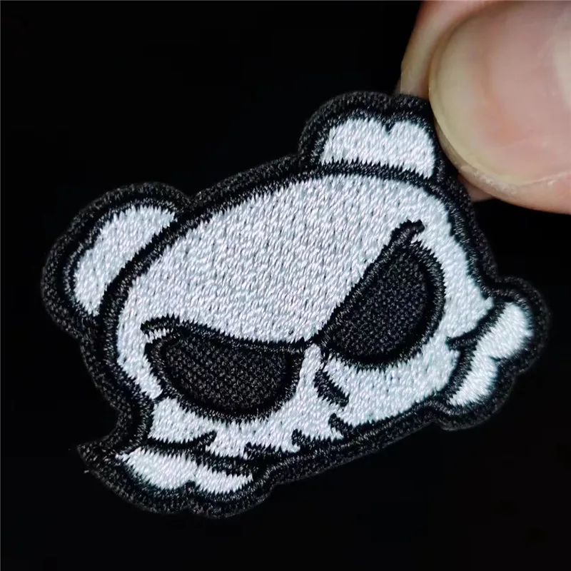 

Embroidery Cool Patch Punk Skullhead Iron on Patch for clothing accessories Black Style Pattern Logo Strange things Diy Gifts