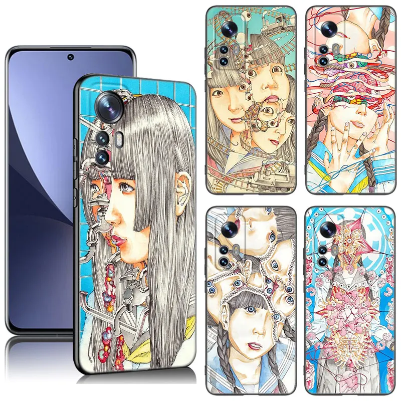 

Shintaro Kago Horror Phone Case For Xiaomi Mi 8 9 SE 10 10T 11 12 13 Lite 9T 11T 12S 12T 13 Pro 12X 11i Black Silicone Cover