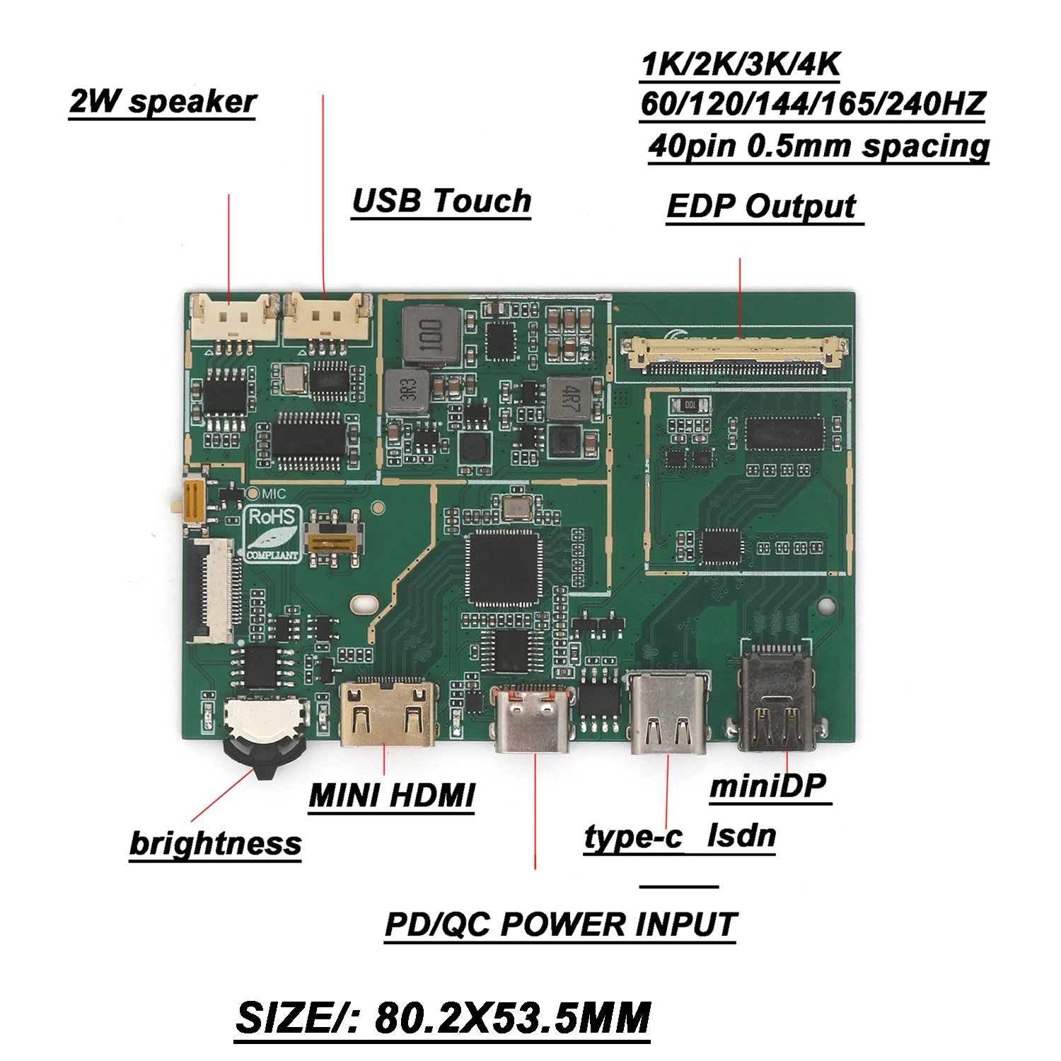 3-канальная плата сигнала HDMI+DP + Isdn TO EDP 40PIN 30PIN портативный светодиодный ЖК-дисплей