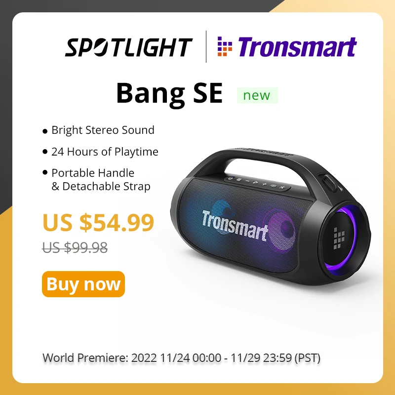Tronsmart Bang SE 40W IPX6 TWS Bluetooth 5.3 Speaker