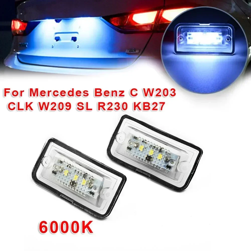 2 шт. светодиодный фонарь номерного знака для Mercedes Benz C W203 CLK W209 SL R230 KB27 задняя лампа