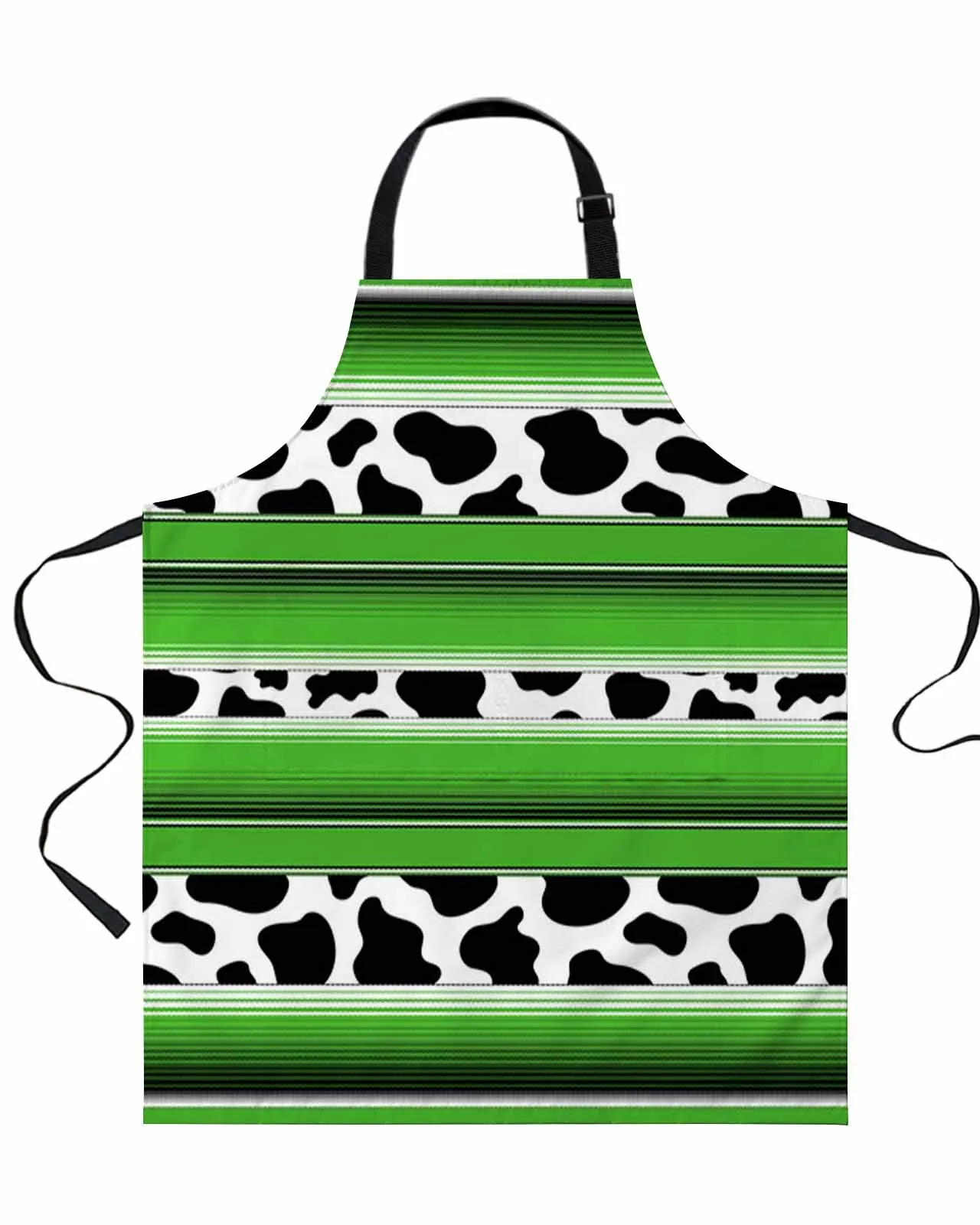 

Mexico Stripes Cow Pattern Animal Skin Texture Green Apron Waterproof Useful Things for Kitchen Men Women Home Work Wear